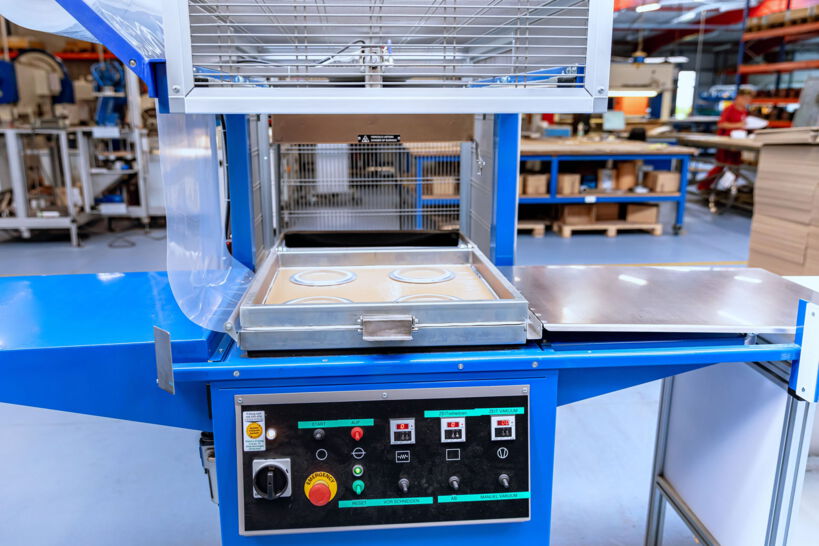 Use of shrink-wrapping machine